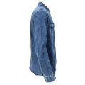 Men's Retro Two Pocket Casual Work Wear Denim Shirt